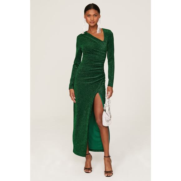Alexia Admor Metallic Dress Green Womens Size XL - Picture 4 of 14